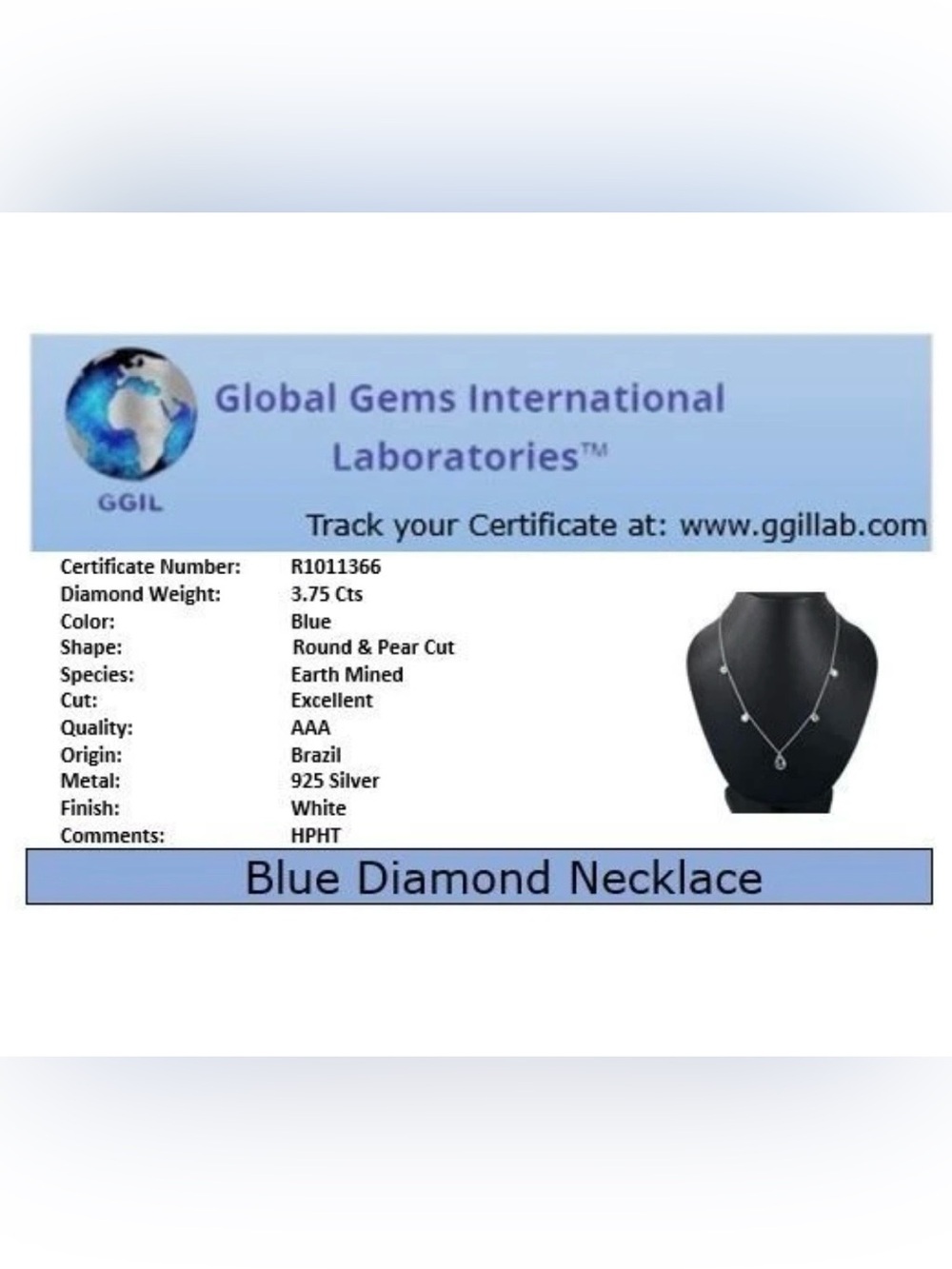 3.75ct Diamond by the yard silver 925 Necklace - Brazil Green White Diamonds - Picture 3 of 3